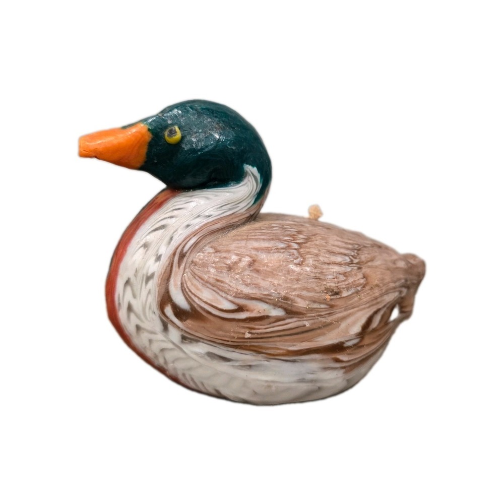 Vintage Swazi Candles Mallard Duck Handmade Eswatini Africa Millefiori Wax Art